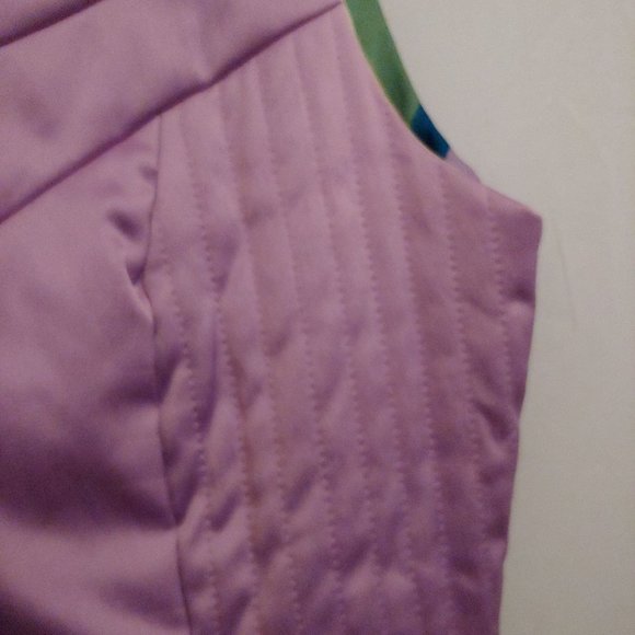 JH Collection Lilac Full Zip Silky Vest With Pockets M Collar - Picture 6 of 11